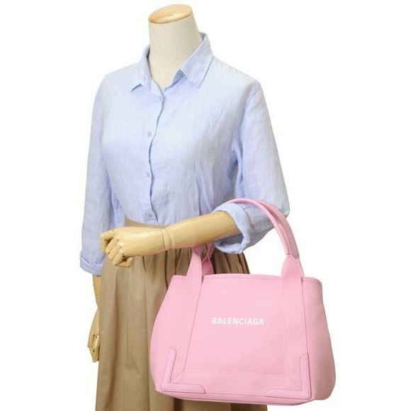 Balenciaga Blue Cabas Canvas Tote Bag Rose - Picture 6 of 6